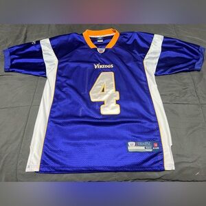 Vintage Reebok Minnesota Vikings #4 Brett Favre Sewn #’s Jersey Size 50